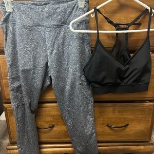 PINK Victoria's Secret Black and Gray Activewear Set
